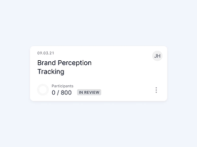 Survey Card Status Update animation card card design component counter live minimal status status update ui ux web