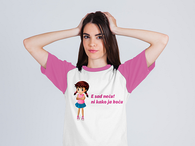 Majica angry color design girl illustration pink sublimation tshirt typography