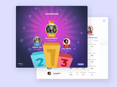 Trivia champion Screen design app chart clean ui design desktop app leaderboard ui user interface