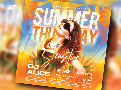 Summer Party Flyer after work party bash beach party club night flyer club party concert dj artist party dj club flyer dj flyer lounge midnight party music night club flyer pool party summer night party summer perty sunrise throwback thursday party