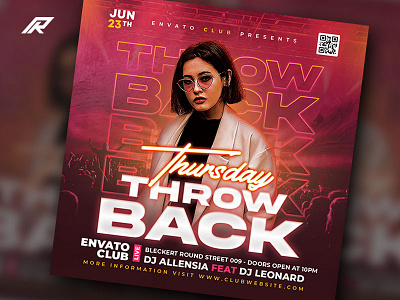 DJ Club Flyer advertising artist birthday brochure celebration club concert dj club dj flyer flyer ladies night flyer lounge modern music night club flyer party print summer template throwback