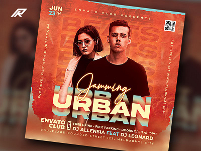 Urban Club Flyer advertising artist birthday brochure celebration club concert dj club dj flyer flyer ladies night flyer lounge modern music night club flyer party print summer template throwback