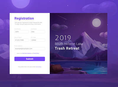 Trash Retreat Registration Form form registration signup ui web