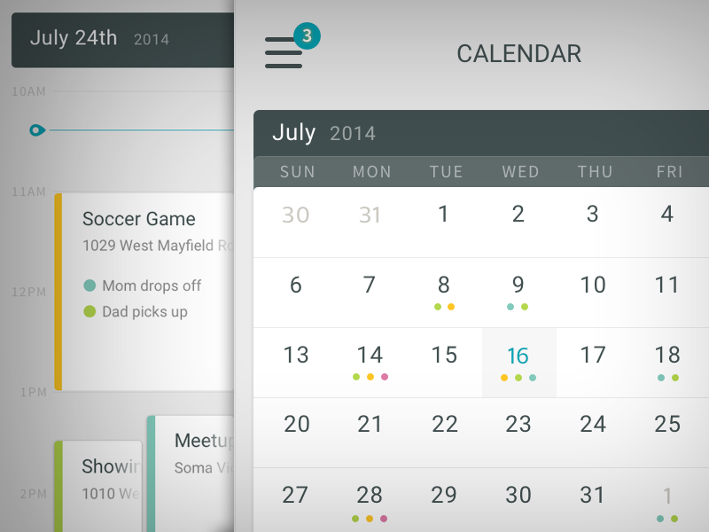 iOS Calendar by Chris Meeks on Dribbble
