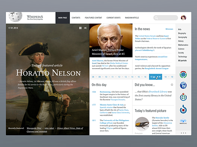 Wikipedia – Main page clean redesign typo typography web. concept wikipedia