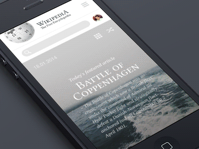Wikipedia Mobile – Main page clean concept iphone mobile redesign typo typography web wikipedia