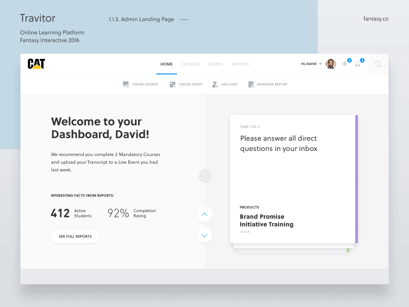 Travitor online learning platform – Admin dashboard