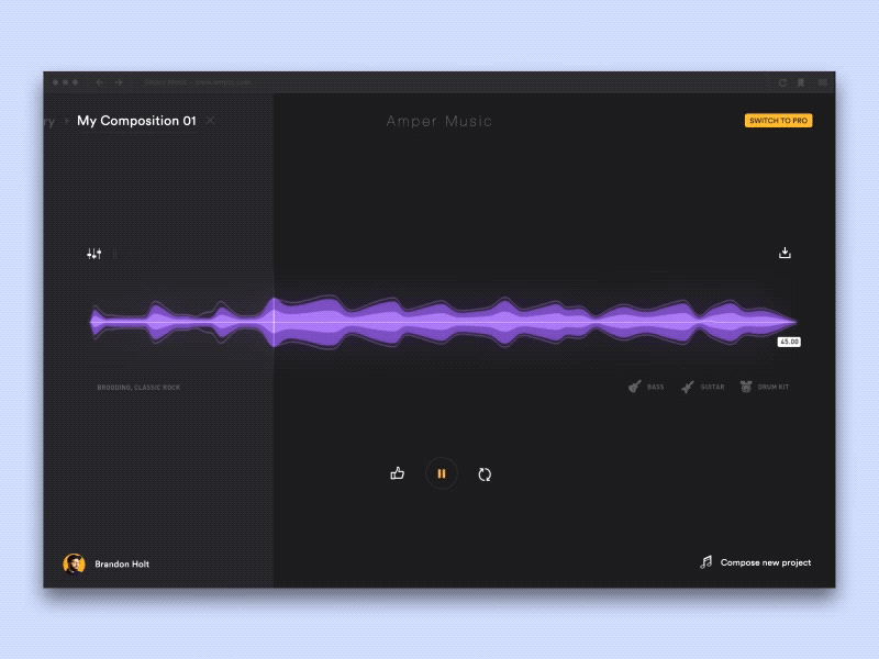 Amper Music - Switch to PRO