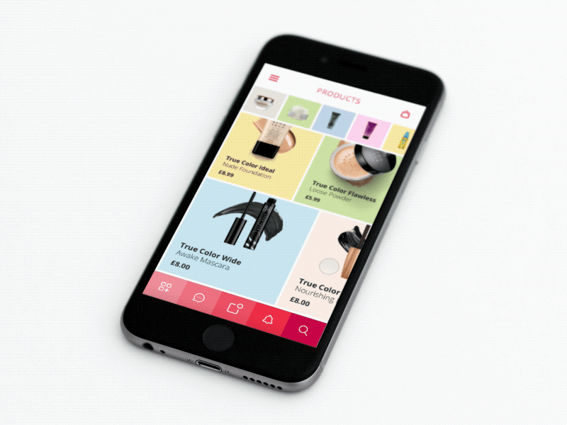 Cosmetics Retailer App – Choose Product
