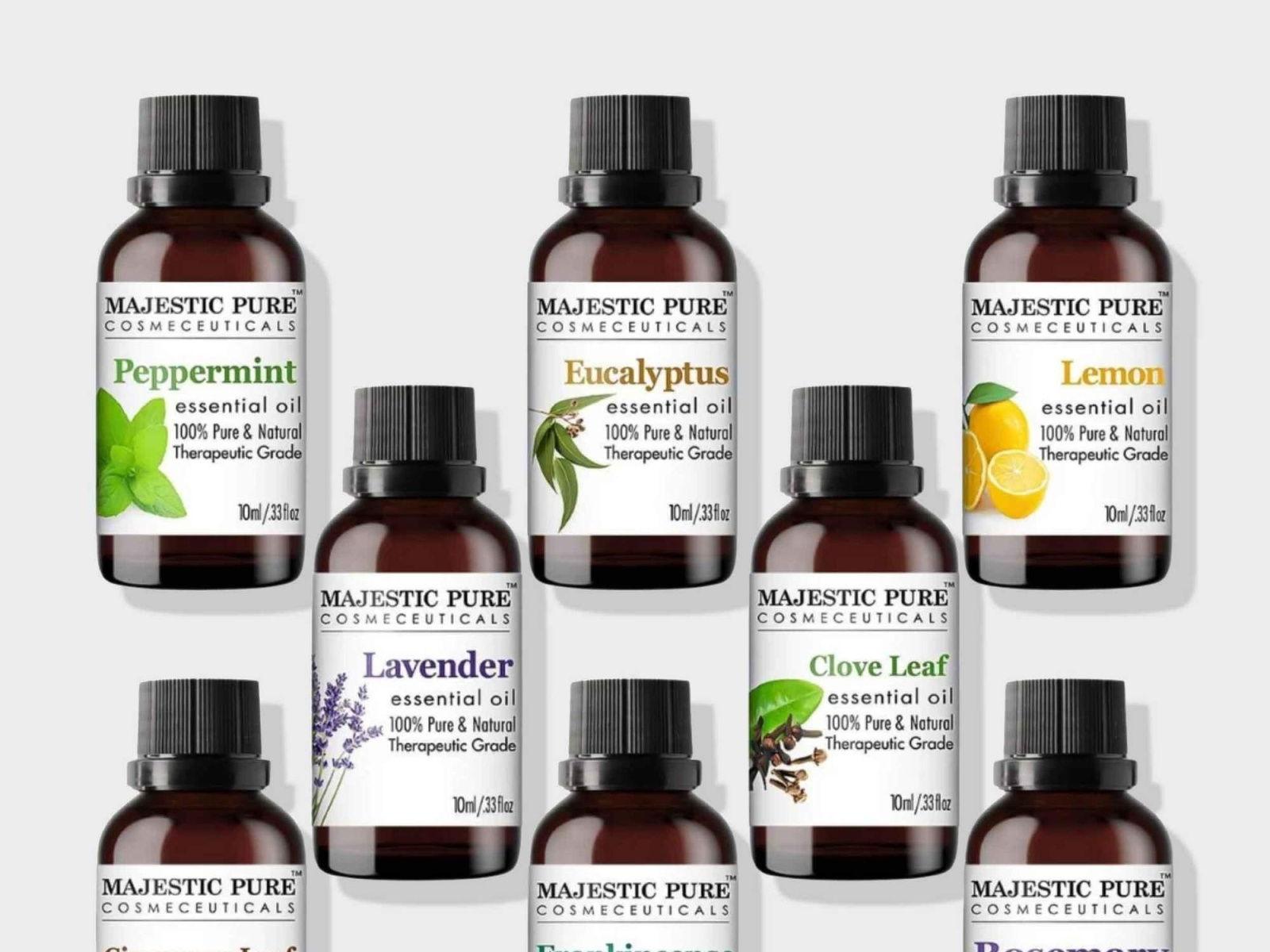 ESSENTIAL OILS SET OF 8 Majesticpure by Majestic Pure on Dribbble