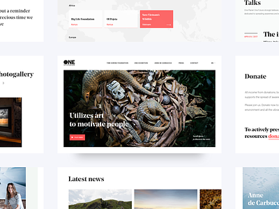 One planet, One future - Site screens design map noprofit photography typography ui website