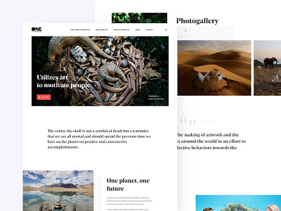 One planet, One future - Homepage design noprofit photography typography ui website