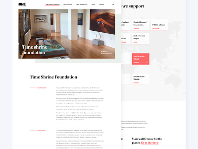 One planet, One future - The foundation design map noprofit photography typography ui website
