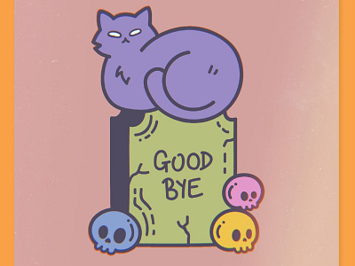 Cosmo cat cats design halloween illustration print vector