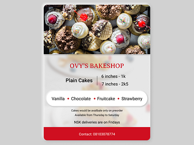 Ovy's Bakeshop flier branding design graphic design