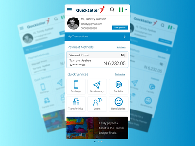 Quickteller mobile app branding design desktop mobile payment quickteller redesign ui ui design ux ux design