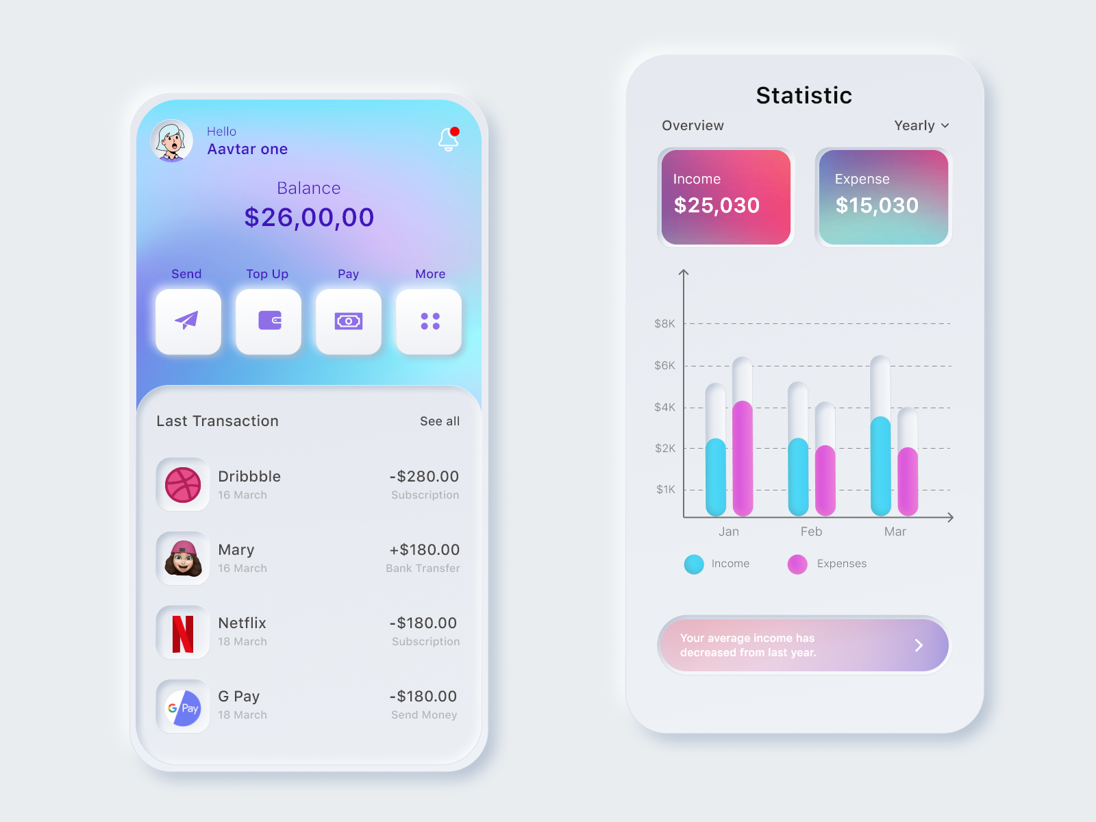 Neumorphism App ui by AddWebSolution on Dribbble