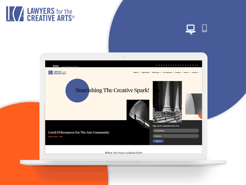 Lawyers for the creative arts branding colors custom design design portfolio ui uiux webdesign webportfolio website
