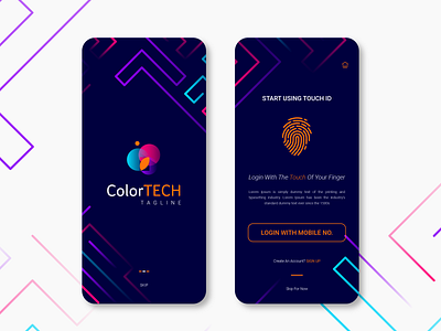 Mobile App Design - Intersect Lines app design illustration illustrator minimal ui ux vector web website