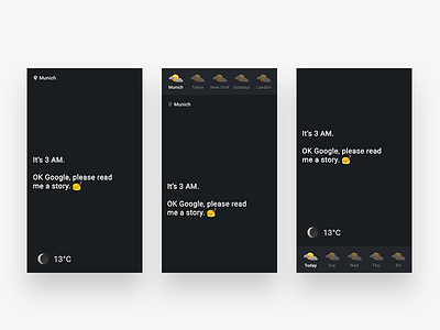 Honest Weather App (Night) app design illustration ios munich ui weather weatherapp