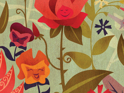 Alice flowers illustration pattern