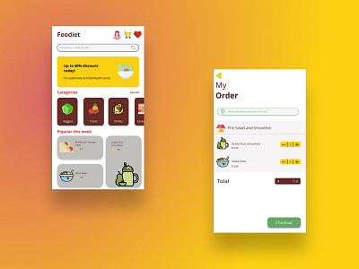 Foodiet food delivery food delivery app illustration mobile ui
