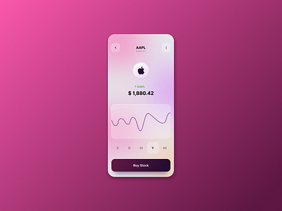 Stock App with Glassmorphism Style