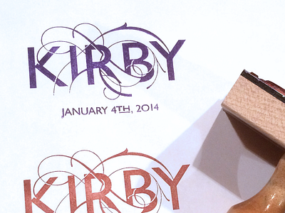 Kirby Stamp print stamp swash typography wedding wedding event