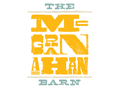 The McGranahan Barn logo barn country event center logo mc typography wood woodtype