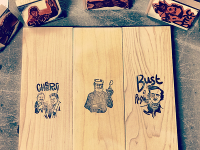 Adult Jenga Stamps adult jenga cheers edgar allen poe hand done illo illustration jenga ol salty party game stamp wood