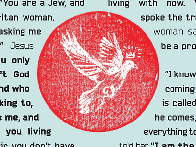 Holy Spirit Circle bird book crown dove illo illustration layout red spot illustration