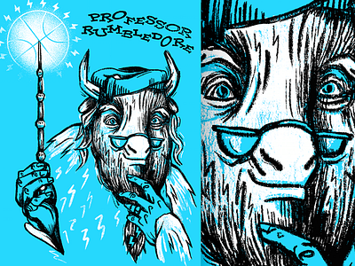 Professor Rumbledore bison bnbcintiq crossover harry potter illustration okc thunder rumble thunder
