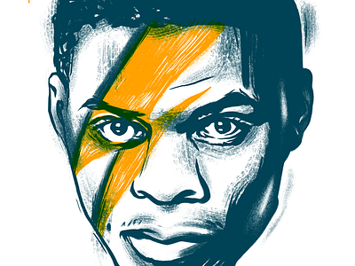 Russy Stardust grantland illo illustration okc okc thunder oklahoma city portrait russell westbrook thunder thunder up westbrook ziggy stardust