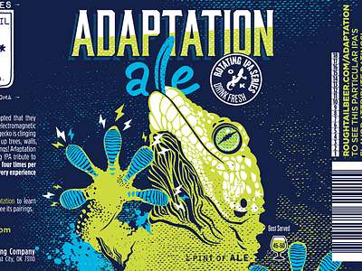 Roughtail Adaptation Ale beer beer branding electric gecko illo illustration