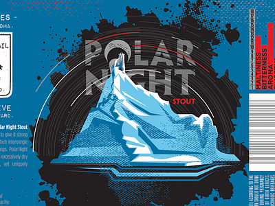 Roughtail Polar Night bear beer beer branding gecko illo illustration polar bear roughtail roughtail brewing stout