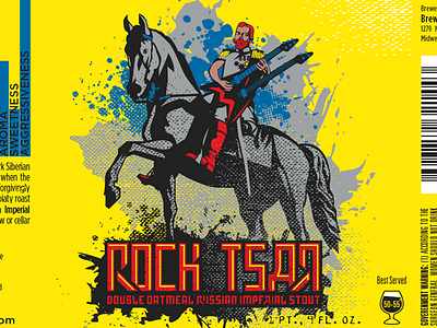 Roughtail Rock Tsar beer beer branding gecko guitar illo illustration local rock and roll rock tsar tsar nicholas