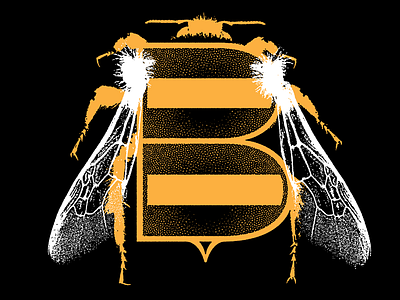 B bee bumble bee illustration typography