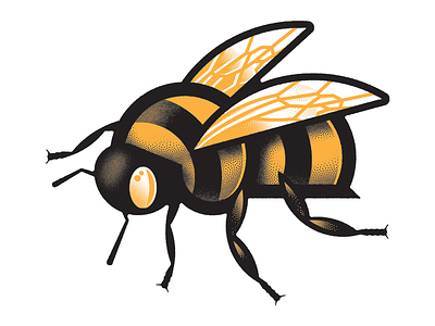 Geometric Bee Stipple Rendering bee bumble bee bzzzz illustration stipple