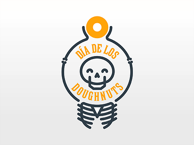 dia de los doughnuts logo doughnut illustration logo mark skeleton skull