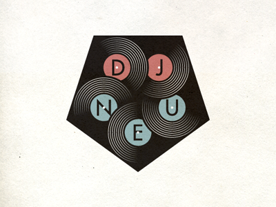 DJ Neu logo dj logo music pentagon records spin