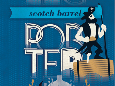 Peg Leg Porter beer bourbon homebrew label pirate porter third car brewery type typography waves
