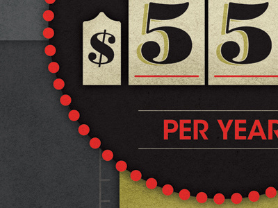 556 Per Year advertisement numeric print typography