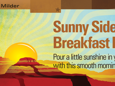 PARKS & Co.FFEE flavor seal, Sunny Side Up Breakfast Blend illustration packaging sunny side up vector illustration