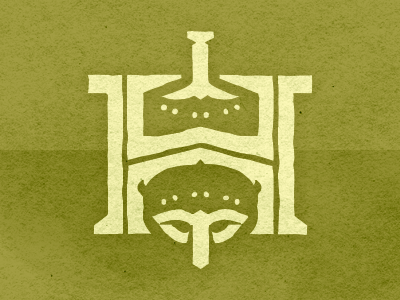 Hammerhelm mark branding h hammer helmet illustration logo mark mjolnir rune viking