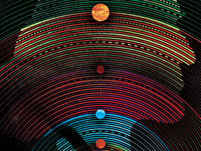 Copernicus Portrait astronomy concentric copernicus illo illustration planets portrait profile stripes are lame