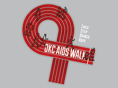 Aids Walk Ribbon aids walk fundraiser illustration oklahoma city poster pro bono walk