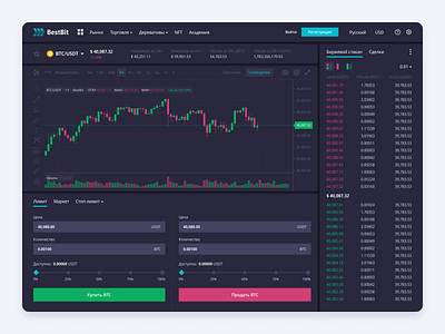 Сайт для торговли криптовалютой / Crypto Trading Website bitcoin crypto cryptocurrency design eth finance ui uiux designer ux web web design