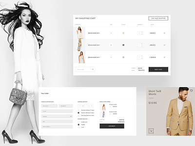 Product card & Checkout checkout design fashionstore inspiration interface kit minimal productcard trend ui ux web