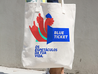 Blueticket - tote bag canvas bag hands identity illustration logo merchandising music tote bag