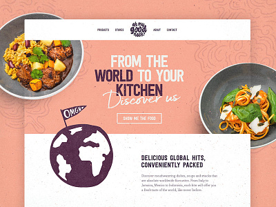 OMGN Homepage bowl brand food hero homepage texture ui web world